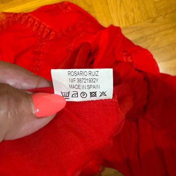 Charo Ruiz Red Lace Maxi Dress - Picture 6 of 16